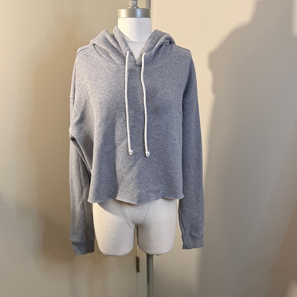 wild fable Gray Cropped Hooded Sweatshirt